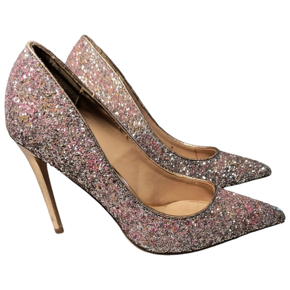 Steve Madden Glitter Pumps Women's size 9M Multicolor with Gold 4.5 Heel Shoes - Picture 6 of 13